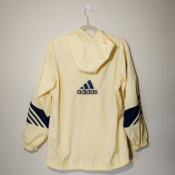adidas Other - Adidas Yellow Hooded Windbreaker Jacket w Mesh